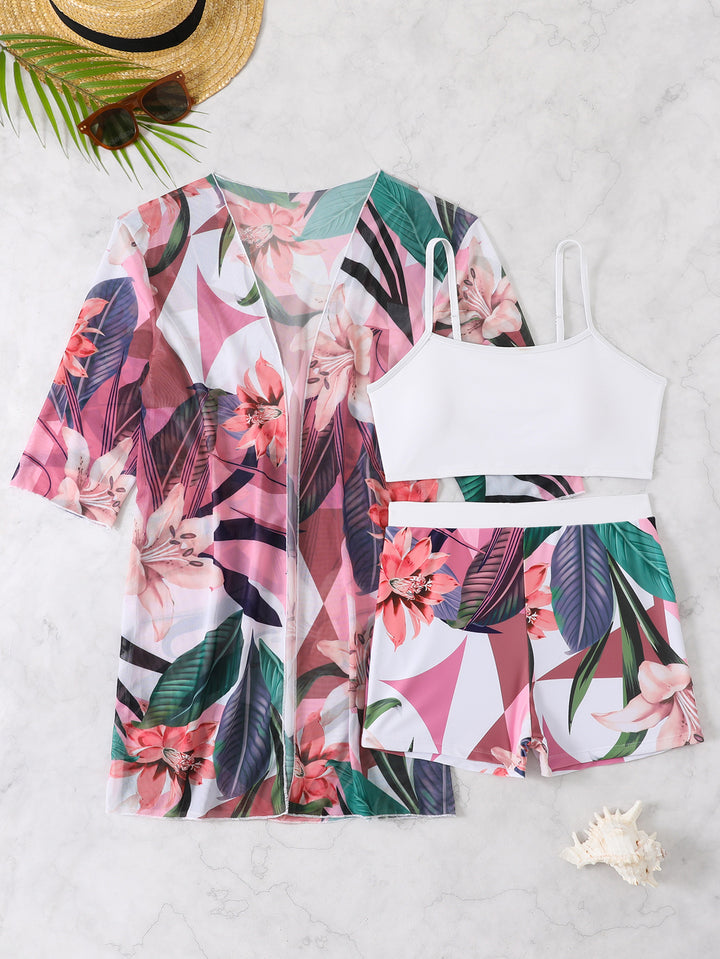 Women's Beach Outfit with Floral Pattern Mune Fashion
