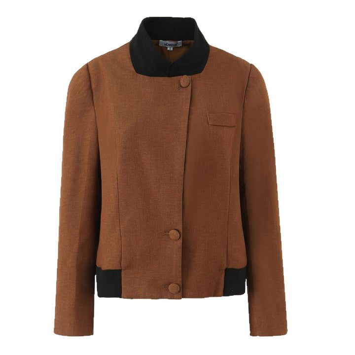 Women's Short Blazer in Oversized Short Cut with Emphasized Shoulders Mune Fashion