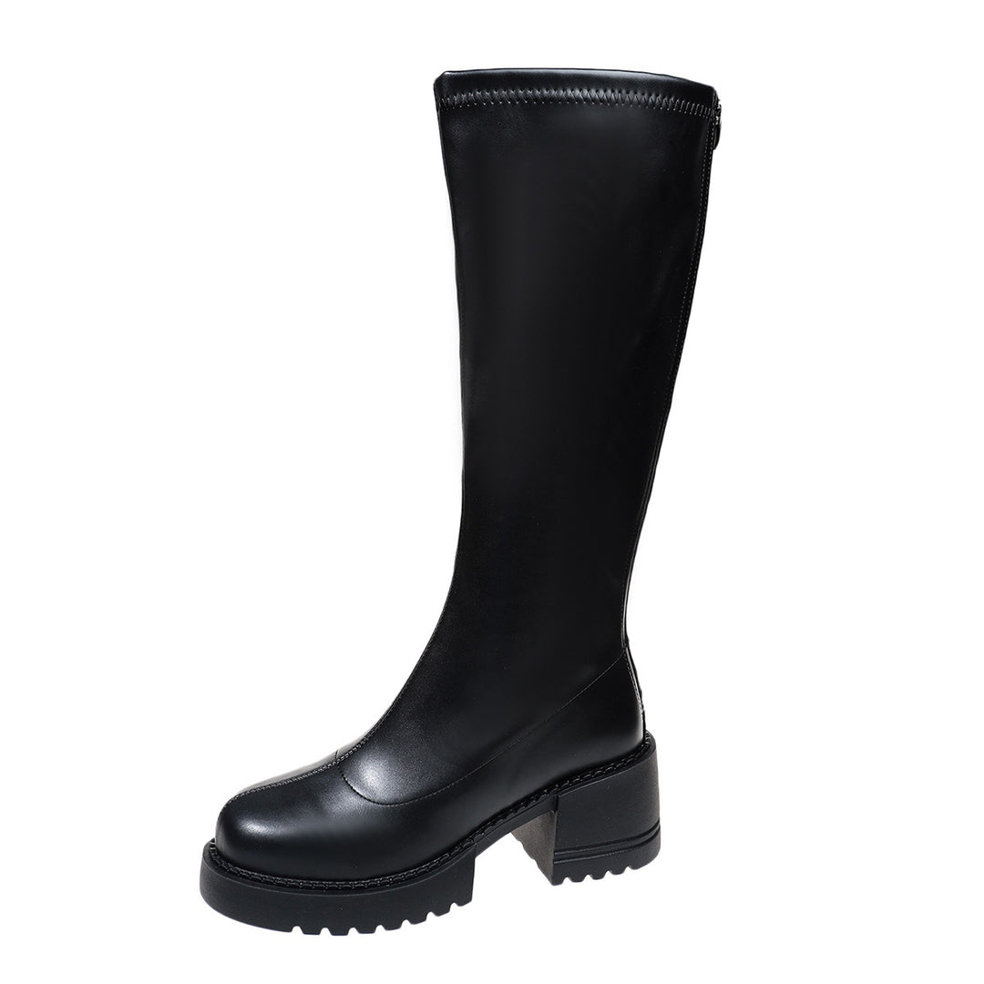 Women High-Quality Block Heel Boots Mune Fashion
