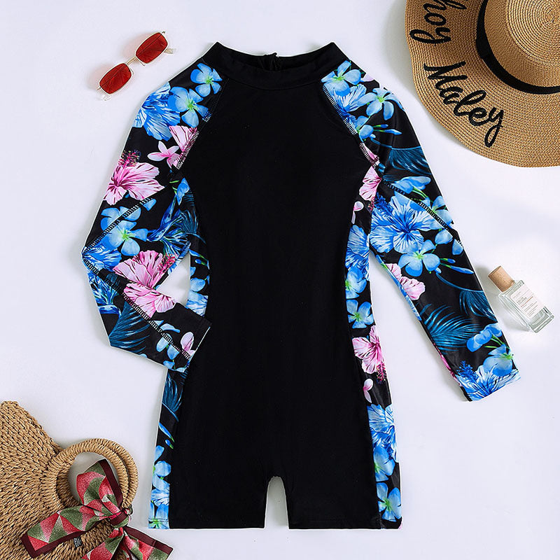 Women's Long Sleeve Swimsuit with Floral Design Mune Fashion