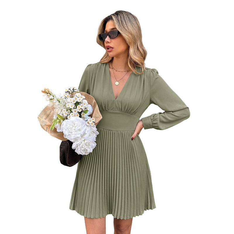Ladies Pleated Skirt Dress Mune Fashion
