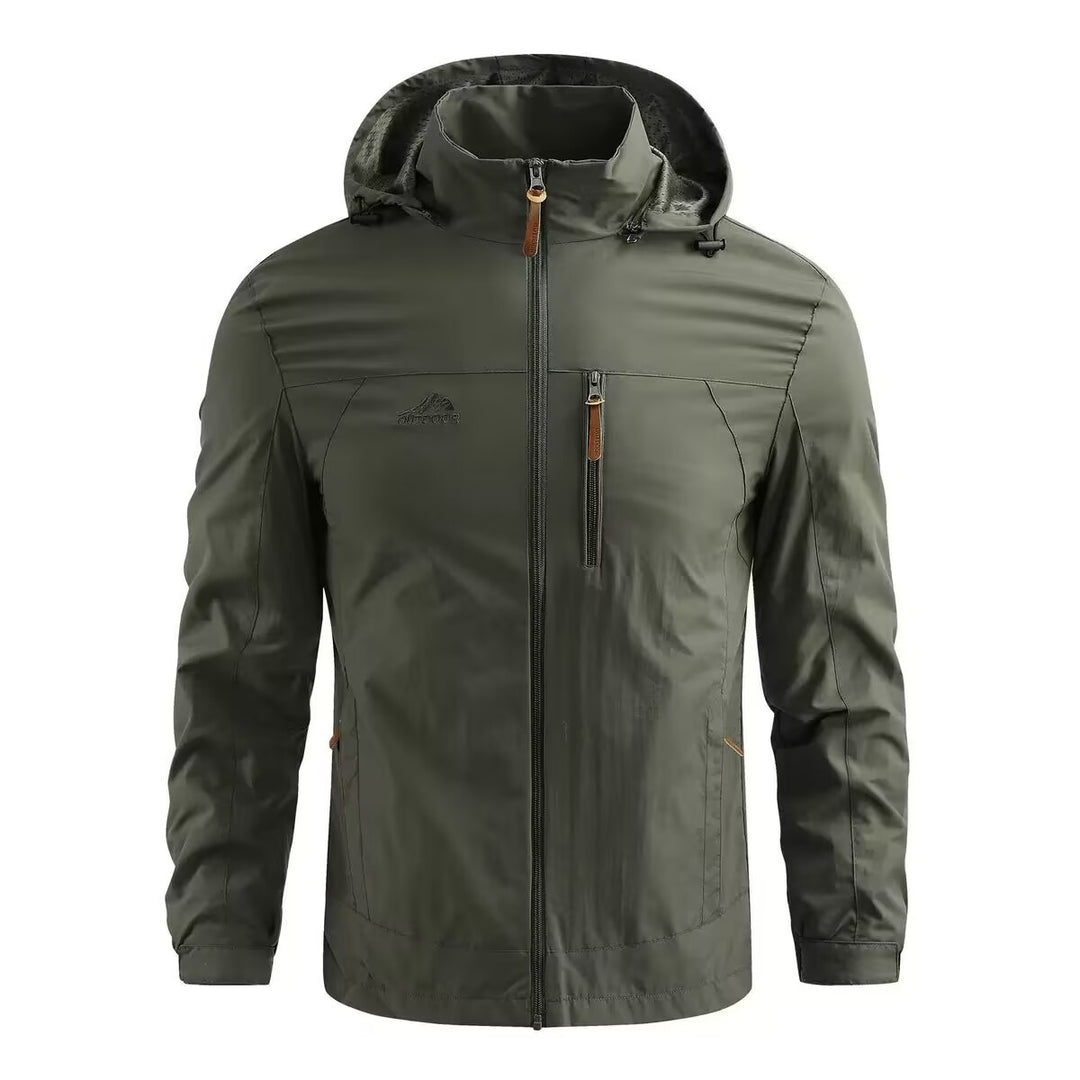 Men's Lightweight Waterproof Rain Jacket with Hood and Chest Zip Mune Fashion