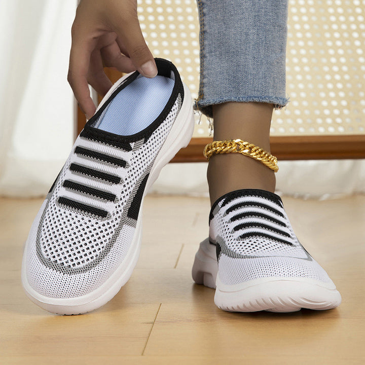 Women's Slip-on Knit Sneaker Clog with Breathable Mesh Upper and Lightweight Profile Sole Mune Fashion