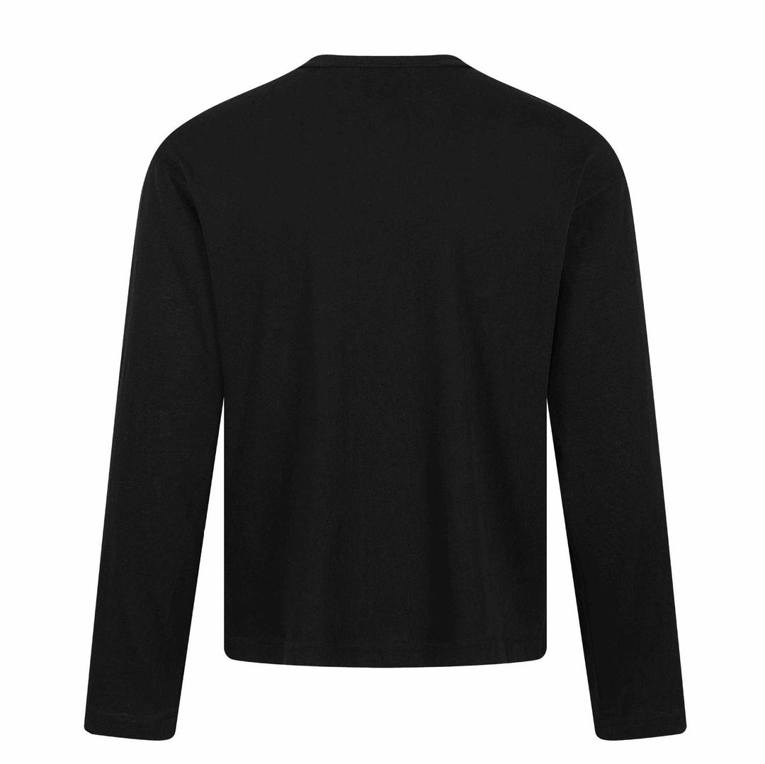 Unisex Long Sleeve Henley Shirt with Button-Up Chest Placket and Vintage Illustration Print Mune Fashion