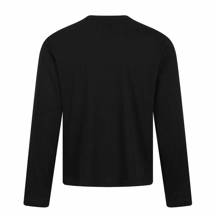 Unisex Long Sleeve Henley Shirt with Button-Up Chest Placket and Vintage Illustration Print Mune Fashion