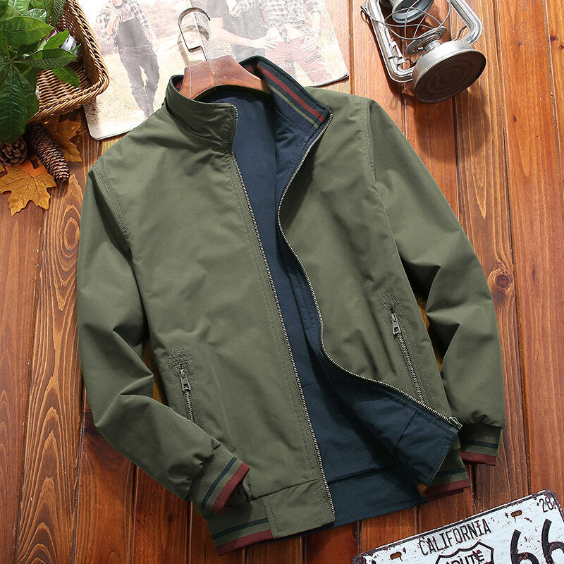 Men's Stylish Transitional Jacket with High Closed Collar Mune Fashion