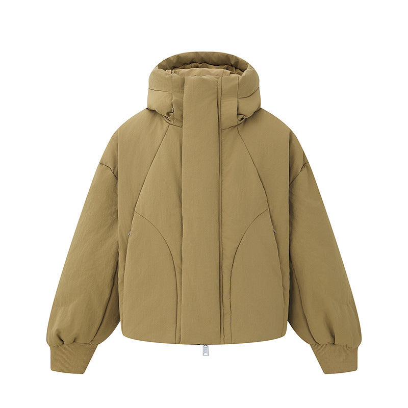 Women's short padded quilted jacket with high stand-up collar and balloon sleeves Mune Fashion