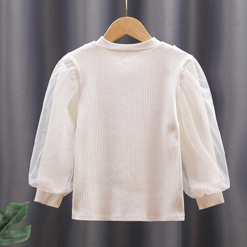 Women's sweatshirt with tulle sleeves and ruffle details Mune Fashion