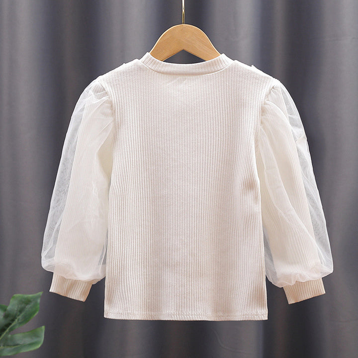 Women's sweatshirt with tulle sleeves and ruffle details Mune Fashion