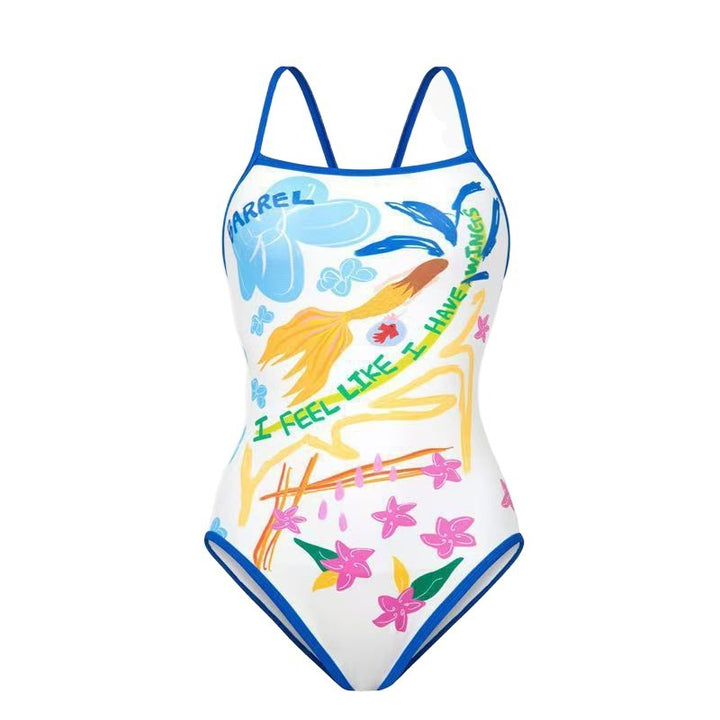 Women's One-Piece Swimsuit with Creative Graphic Design Mune Fashion