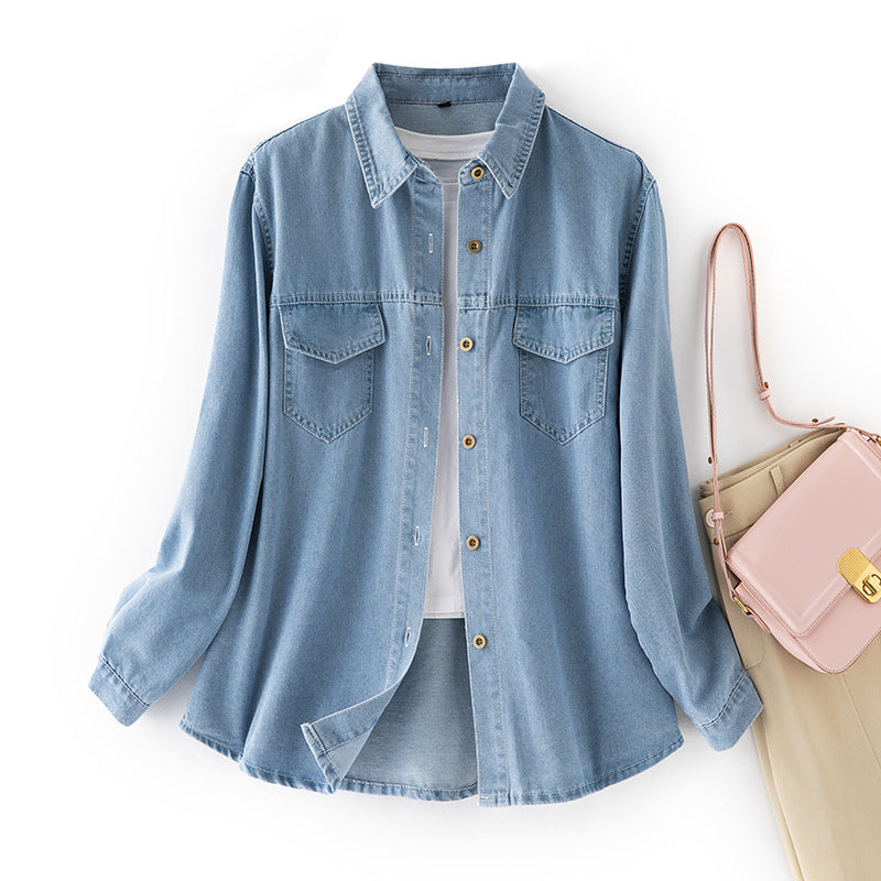 Women Denim Shirt Jacket Mune Fashion