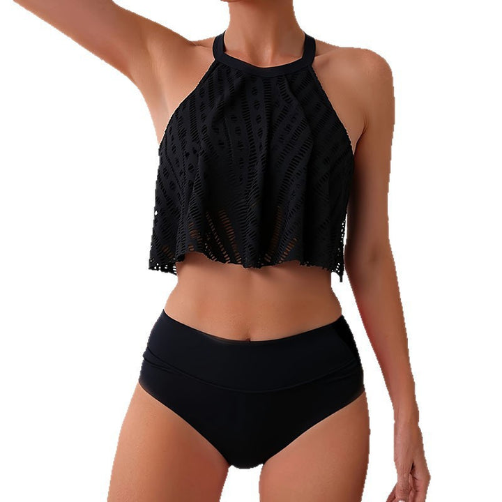 Ladies creative bathing set with airy crop top blouse and high-waisted shorts Mune Fashion