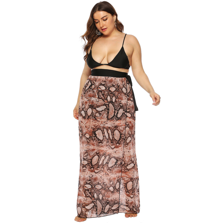 Ladies Beach Kimono made of transparent fabric with trendy snake print Mune Fashion