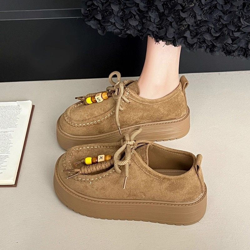 Women Platform Sneakers with Casual Suede Upper Mune Fashion