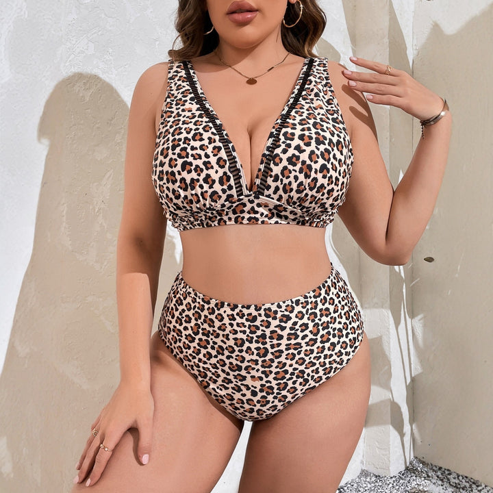 Women's High-Waisted Bikini with Stylish Leopard Print Mune Fashion