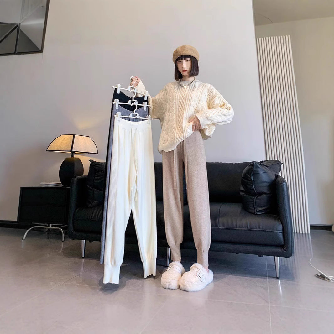 Ladies Comfortable Fine Knit Pants Mune Fashion