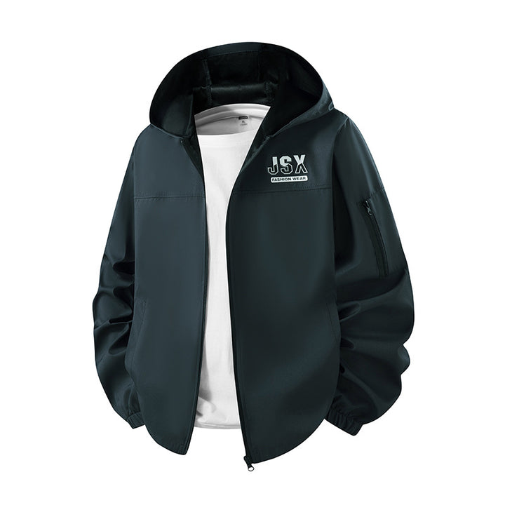 Men's sporty windbreaker jacket with hood Mune Fashion