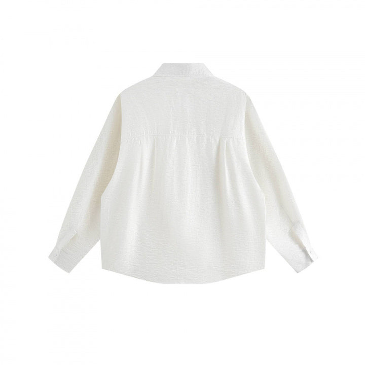Women Oversized Textured Shirt with Concealed Button Placket and Boxy Silhouette Mune Fashion