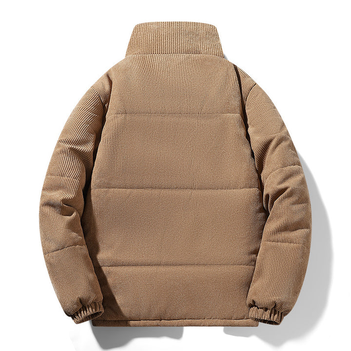 Men's quilted cord jacket with high stand-up collar, warm filling and zip pockets Mune Fashion