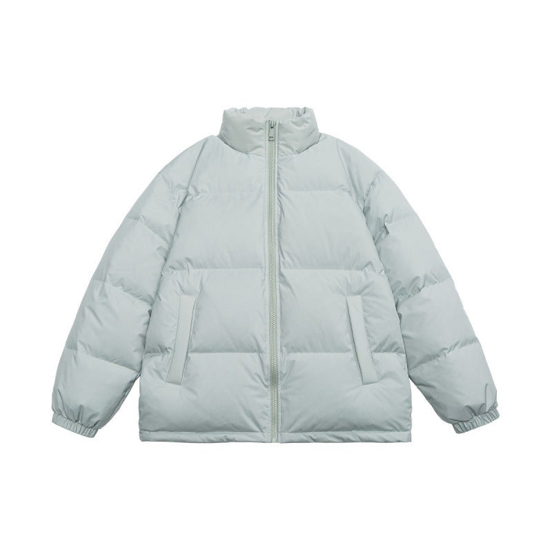 Unisex Oversize Quilted Winter Jacket with Stand Collar, Full Zip and Elastic Cuffs Mune Fashion