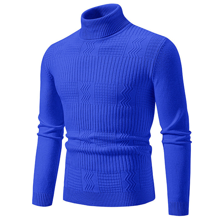 Men's turtleneck sweater with textured knit and fitted silhouette Mune Fashion