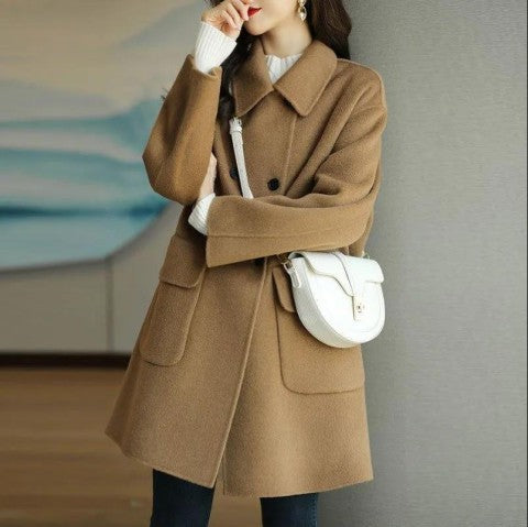 Women's Double-Breasted Wool Coat Mune