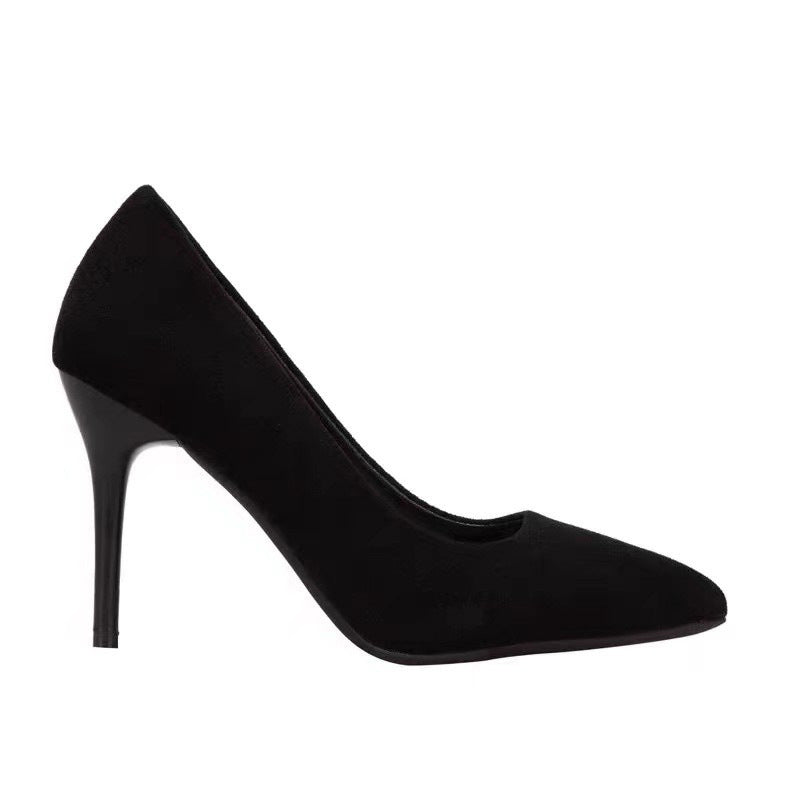 Women's pointed stiletto pumps in velvet look with high heel Mune Fashion