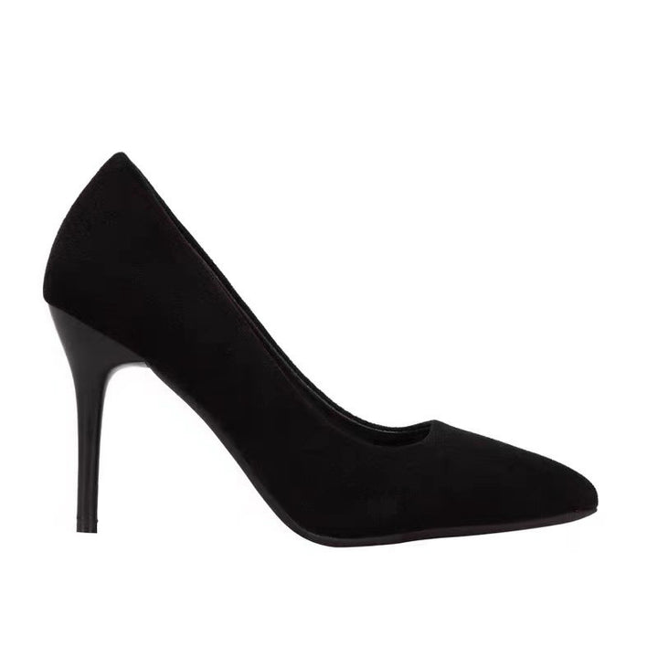 Women's pointed stiletto pumps in velvet look with high heel Mune Fashion