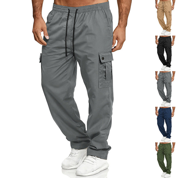 Men's loose cargo pants with elastic waistband and drawstring Mune Fashion
