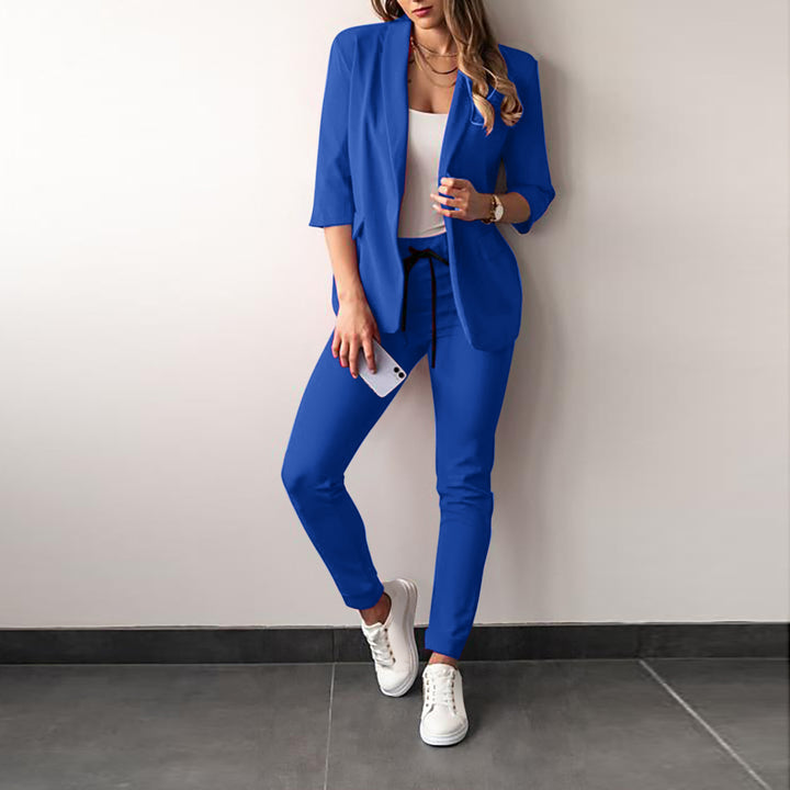 Women Elegant Two-Piece Blazer Jogging Suit Mune Fashion