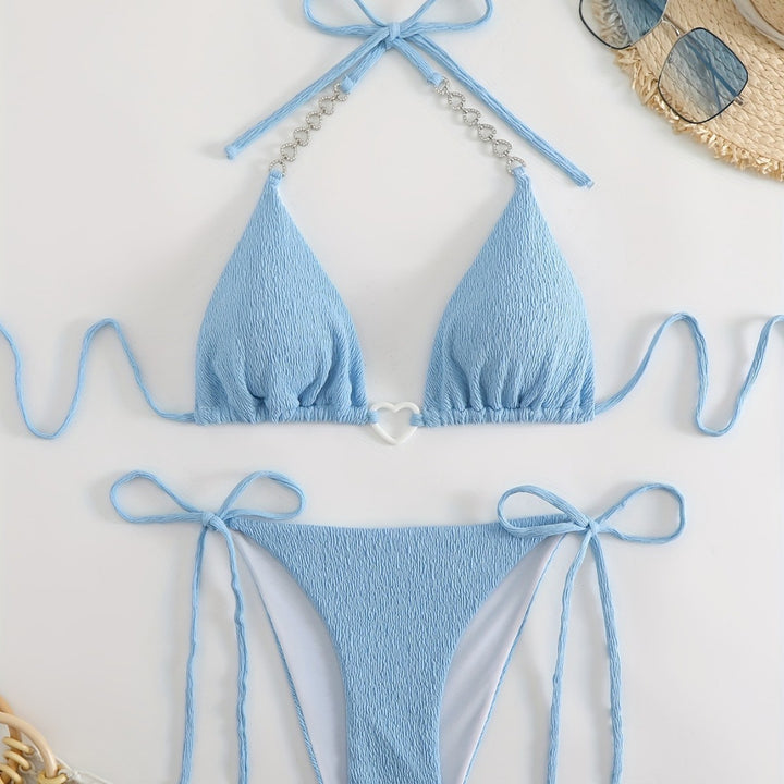 Ladies Triangle Bikini with sophisticated chain accents Mune Fashion