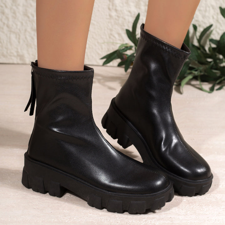 Womens Fashion Chunky Boots Mune Fashion