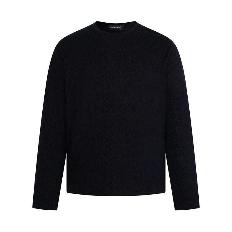 Men's fine knit sweater with round neck and straight cut Mune Fashion
