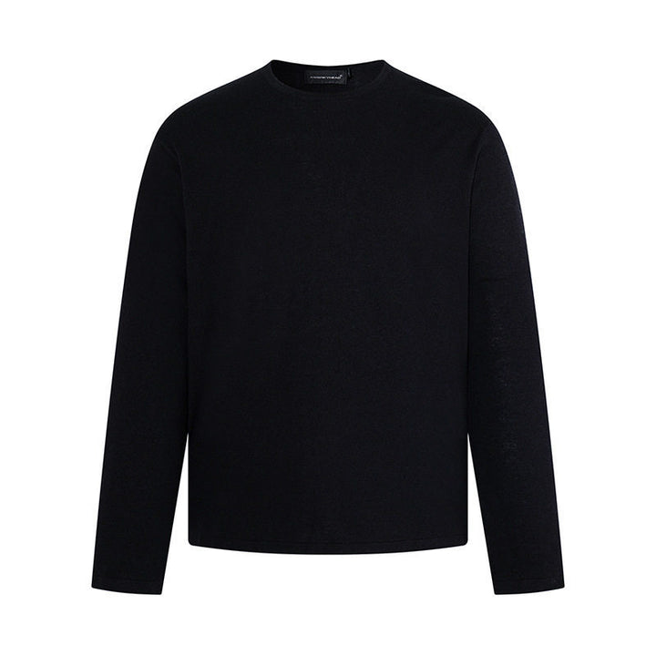 Men's fine knit sweater with round neck and straight cut Mune Fashion