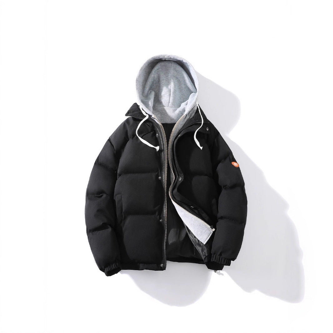 Men's Padded Quilted Jacket with Integrated Hood Layer and Windproof Outer Layer Mune Fashion