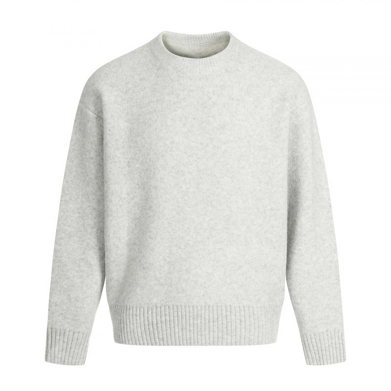 Unisex Oversize fine knit sweater with round neck, cropped hem and raglan sleeves Mune Fashion
