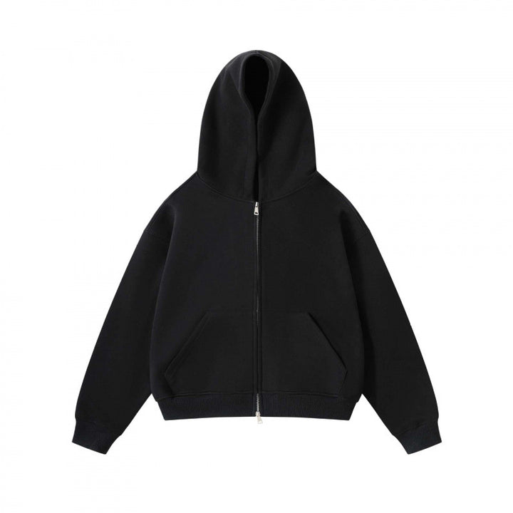 Unisex Oversize Hooded Zip Jacket made of heavy sweat quality with two-way zipper and kangaroo pocket Mune Fashion