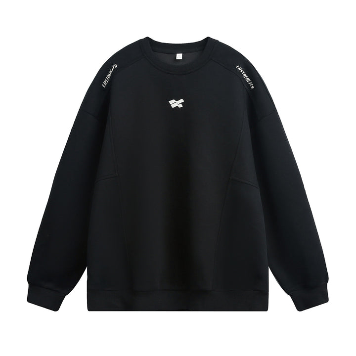 Unisex Oversize Sweatshirt with Drop-Shoulder, Logo Application and Side Pockets Mune Fashion