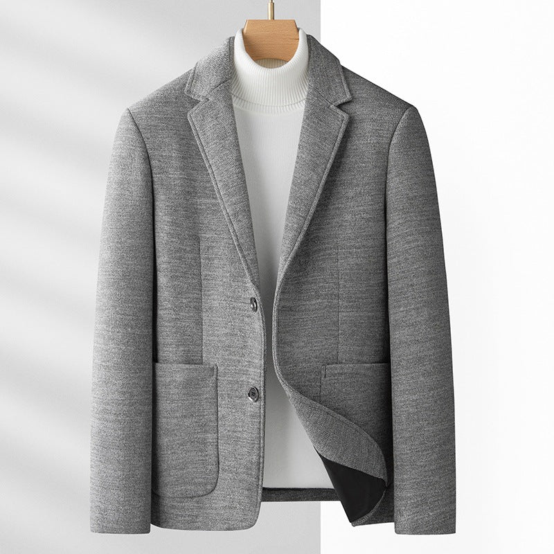 Men's Modern Wool Blend Blazer with Patch Pockets Mune Fashion