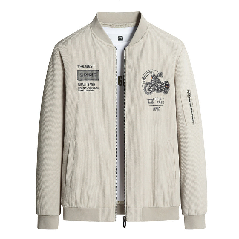 Men's Stylish Bomber Jacket with Stylish Motorcycle Design Mune Fashion