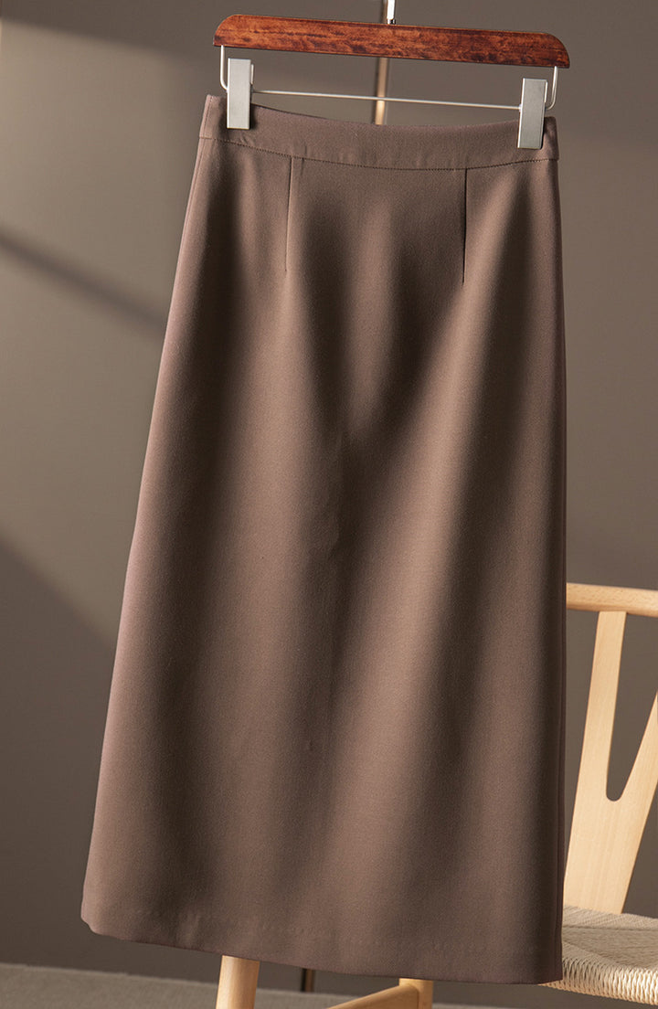 Women's Elegant Midi Skirt with High Waist Mune Fashion