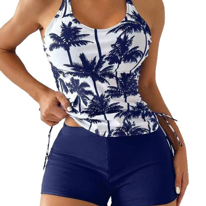 Women Tankini Set with Floral Design and Adjustable Straps Mune Fashion