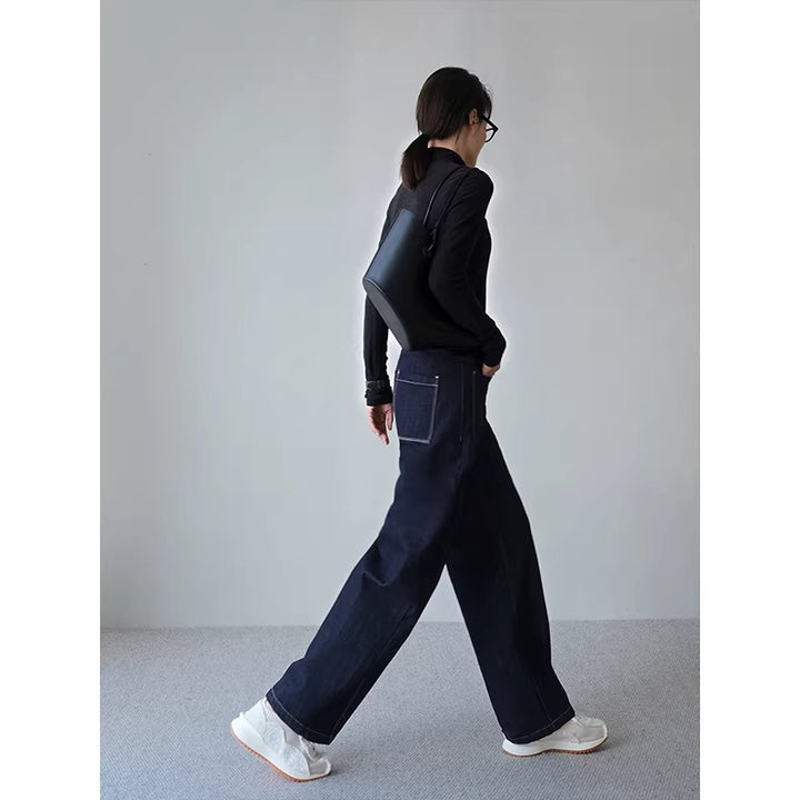 Ladies Wide Jeans with High Waist Mune Fashion