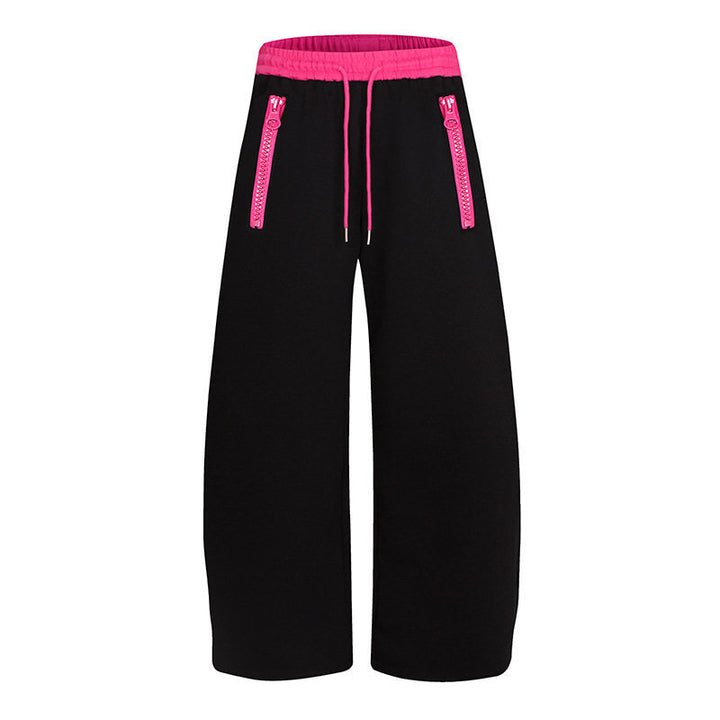Ladies wide lounge pants with high comfort waistband, drawstring and zip pockets Mune Fashion