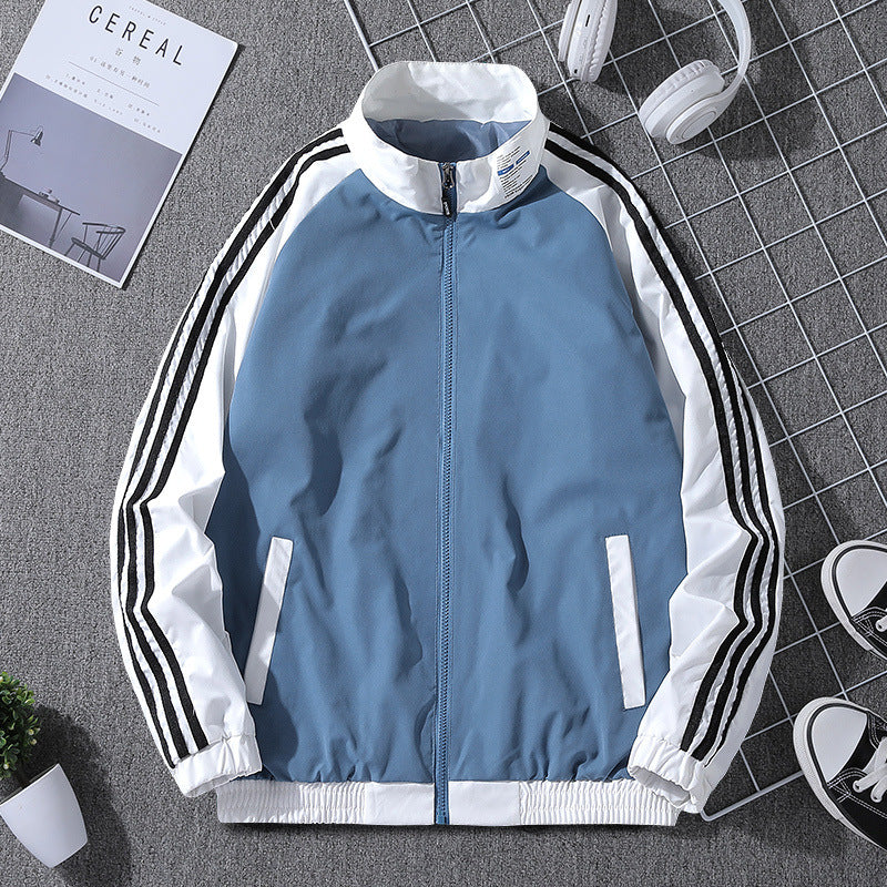 Men's sporty transitional jacket with zipper and side pockets Mune Fashion