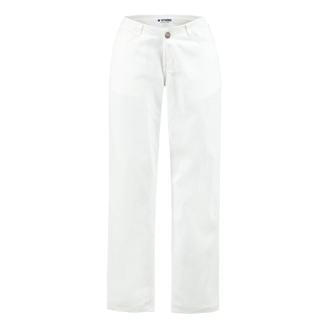 Women Highwaist Cropped Jeans with straight cut and wide leg Mune Fashion