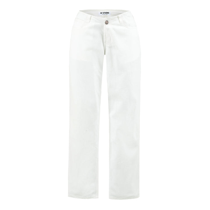 Women Highwaist Cropped Jeans with straight cut and wide leg Mune Fashion