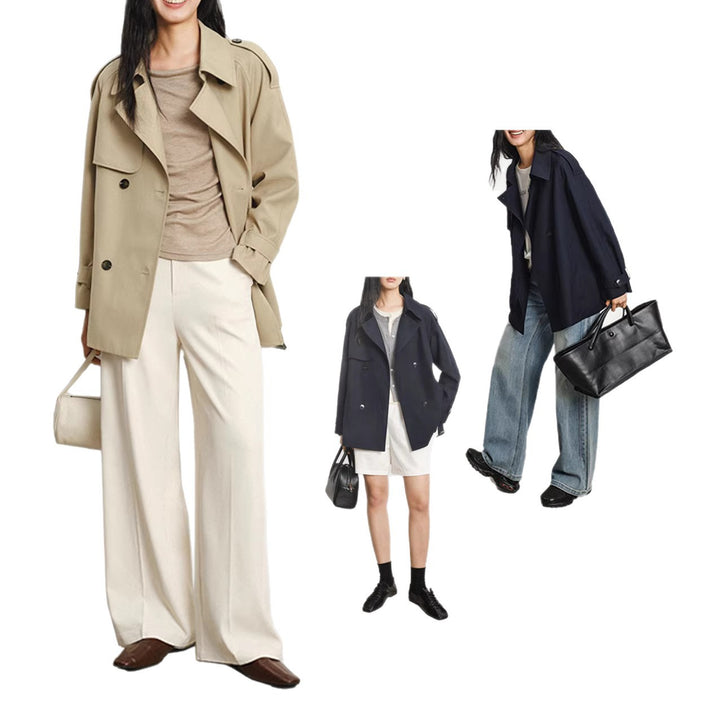 Women Fashionable Trench Coat with Tailored Cut Mune Fashion