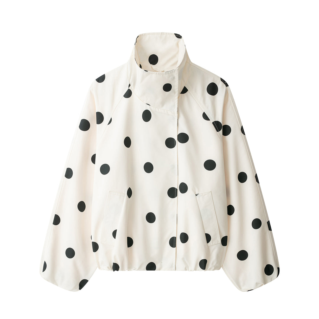 Women's short jacket in cape style with stand-up collar and balloon sleeves Mune Fashion