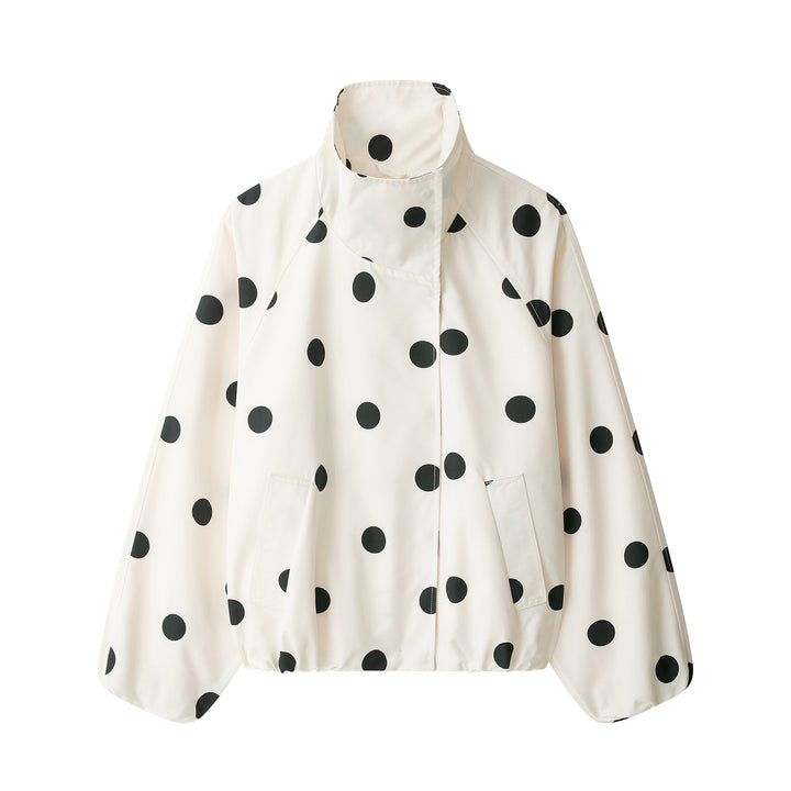 Women's short jacket in cape style with stand-up collar and balloon sleeves Mune Fashion
